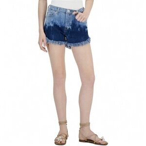 NWT INC International Concepts High Rise Dip-Dye Frayed Shorts MD Indigo SZ 8/29